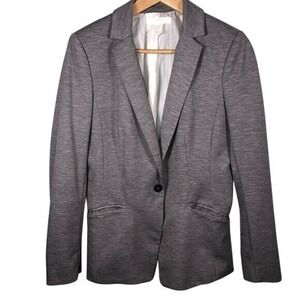 H&M One Button Heather Grey Long Sleeve Blazer Sz 10
